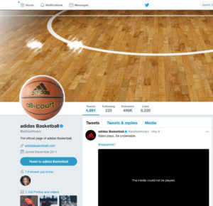 mockup Adidas Basket Twitter profile